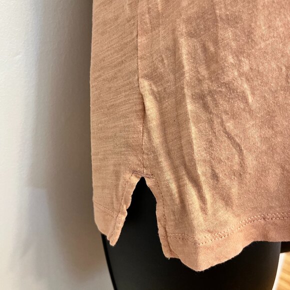 Madewell Peach Cotton V-Neck Short Sleeve T-shirt, Size Medium - Picture 4 of 9